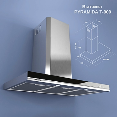 Pyramida T-900 - 900mm Wide Hood 3D model image 1 