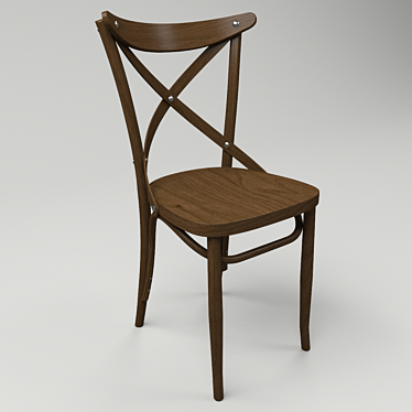 Elegante Italian Dark Wood Chair 3D model image 1 