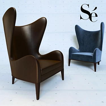SE London Lounge Armchair | Happiness in Velvet & Leather 3D model image 1 