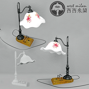 West Milan Table Lamp - Continental Style 3D model image 1 