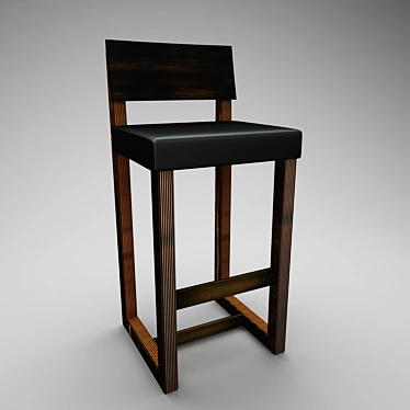 Brazilia Barstool: Birch Plywood, Bull Leather, 860mm Height 3D model image 1 