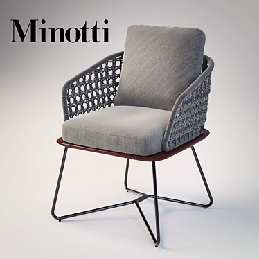 Modern Rivera Little Armchair: Sleek Elegance in Minotti 3D model image 1 