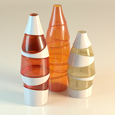 Elegant Glass Bottle Decor 3D model image 1 