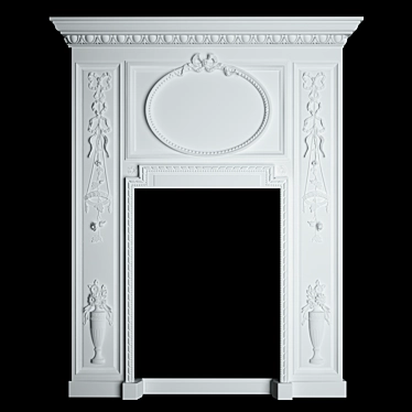 Italian Gypsum Fireplace Portal 3D model image 1 