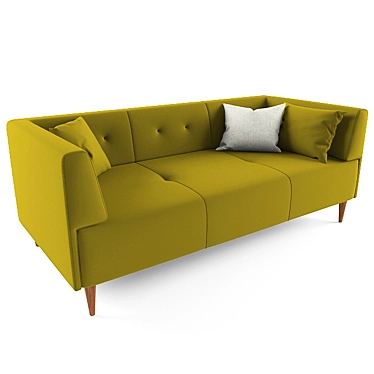 Retro Chic Capitone Sofa 3D model image 1 