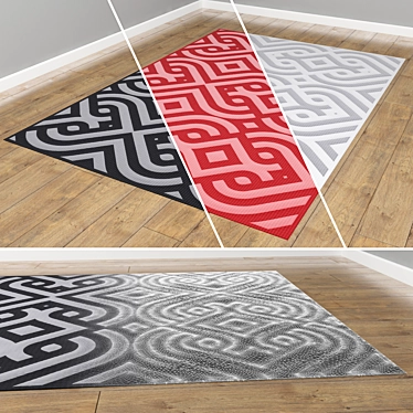 Ornamented Carpet: 3 Colors, High Polygon Count 3D model image 1 