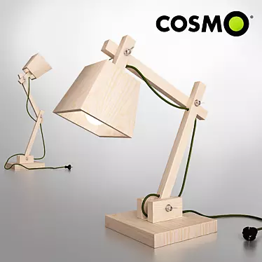 Title: Cosmo Wooden Table Lamp 3D model image 1 