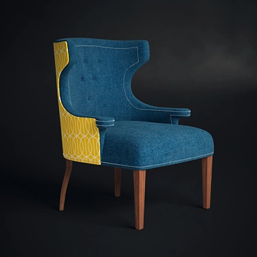 Retro Chic Yellow Armchair 3D model image 1 