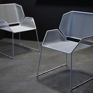 Sleek Metal Mesh Chair 3D model image 1 