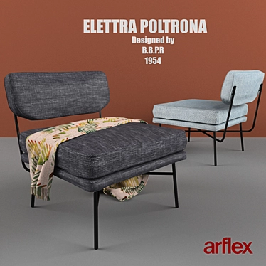 Elegant Elettra Armchair: Timeless Italian Design 3D model image 1 