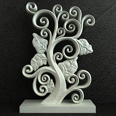Exquisite Floral Carving Ornament 3D model image 1 