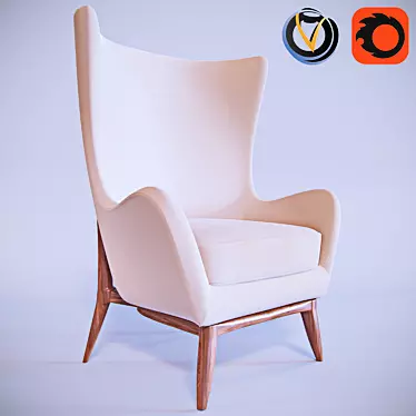 Sleek Caracole Armchair 3D model image 1 