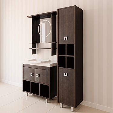 Sleek Hokkaido Vanity Set 3D model image 1 