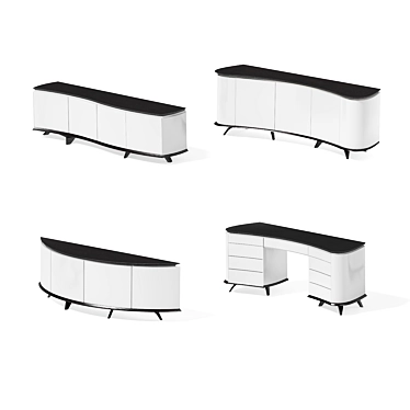 Sleek apriori Design Tables Set 3D model image 1 