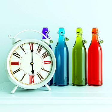 Timeless Elegance: Bottles & Watches 3D model image 1 