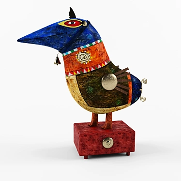 Egyptian Ceramic Bird Figurine 3D model image 1 