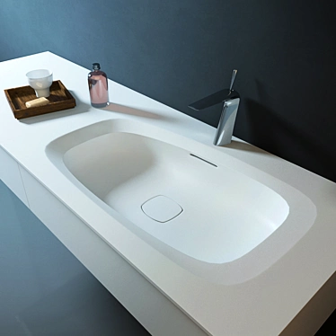 Teuco Outline Sink - Customizable 1600x530x80 3D model image 1 