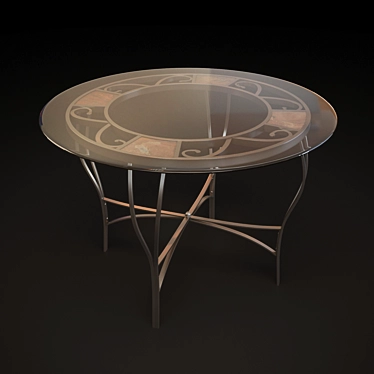Elegant Forge Glass Top Table 3D model image 1 