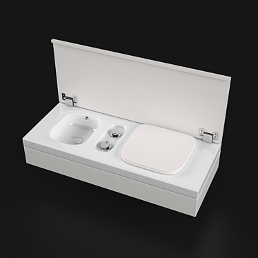 Hatria Monoblok: Efficient Toilet + Bidet 3D model image 1 