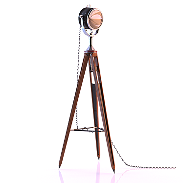 Vintage Nautical Brass Tripod Lamp 3D model image 1 