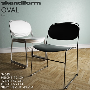 Elegant Oval S-015 Chair 3D model image 1 