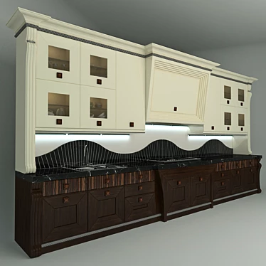 Italian Arca Champagne Kitchen 3D model image 1 