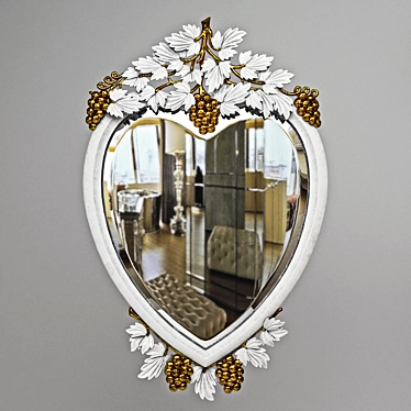 Heartfelt Grape Reflection Mirror 3D model image 1 