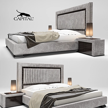 Classic Capital Bed 3D model image 1 