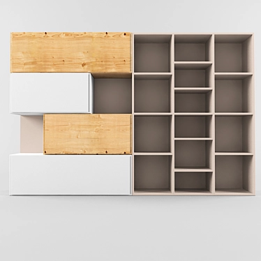 Modern Space-Saving Bookshelf 3D model image 1 