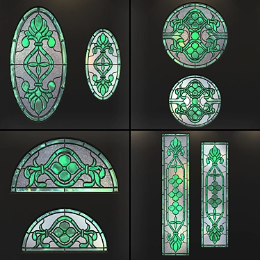 Gorgeous Stained Glass Set - Perfect for Doors and Windows 3D model image 1 