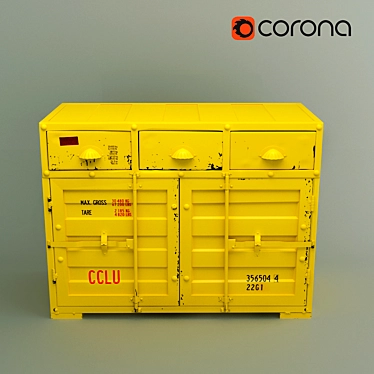 Industrial Loft Yellow Dresser 3D model image 1 