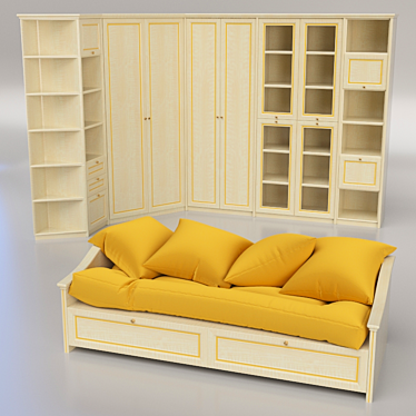 Versatile Modular Children's Cabinet 3D model image 1 