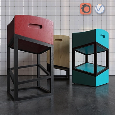 Modern Studio Barstool by tongtong 3D model image 1 