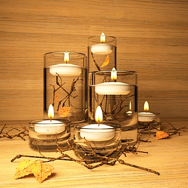Nature-inspired Floating Candles 3D model image 1 