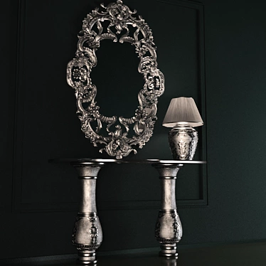Elegant Classic Table Mirror 3D model image 1 