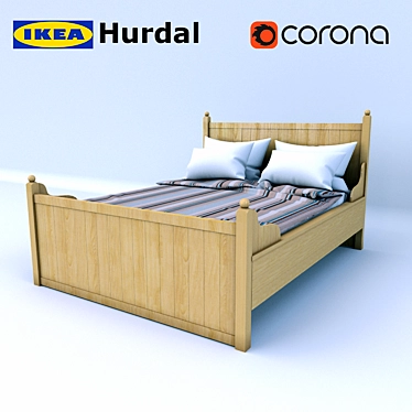 IKEA Gurdal Bed Frame: Sleek Design & Cozy Comfort 3D model image 1 