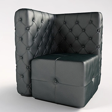 Stylish Side-Padded Pouf 3D model image 1 