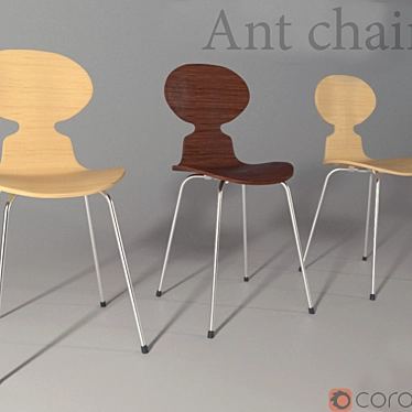 Sleek Dual Texture Ant Chair 3D model image 1 