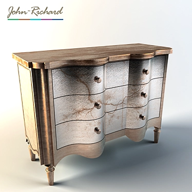 Elegant Portobello Serpentine Chest 3D model image 1 