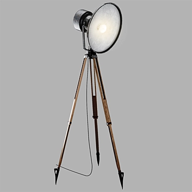 Title: Industrial Loft Tripod Spotlight 3D model image 1 