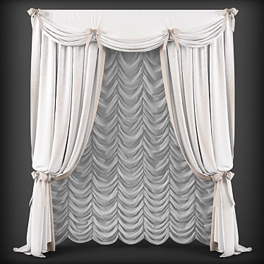 Elegant Classic Curtains 3D model image 1 