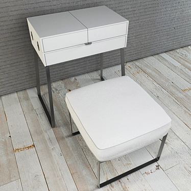 Transforming Table and Ottoman 3D model image 1 