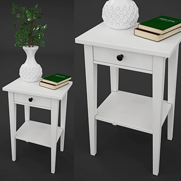 Elegant Hemnes Bedside Table 3D model image 1 