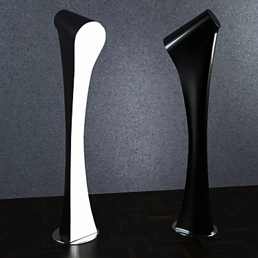 Minimalist Chrome Floor Lamp 3D model image 1 