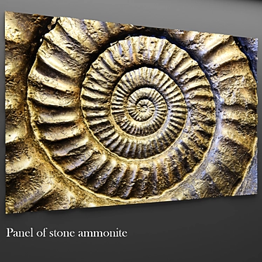 Ammonite Stone Panel 3D model image 1 