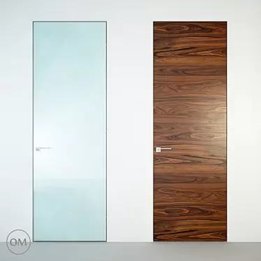 Modern Minimalist Aluminum Doors 3D model image 1 