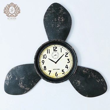 Title: Vintage Propeller Blade Clock 3D model image 1 