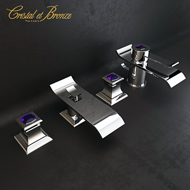 Luxury Crystal and Bronze Faucets 3D model image 1 