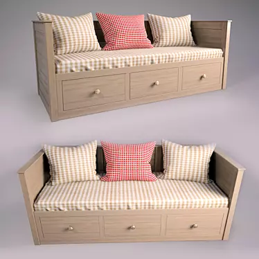 Convertible Bed-Couch with Storage - Reina 3D model image 1 