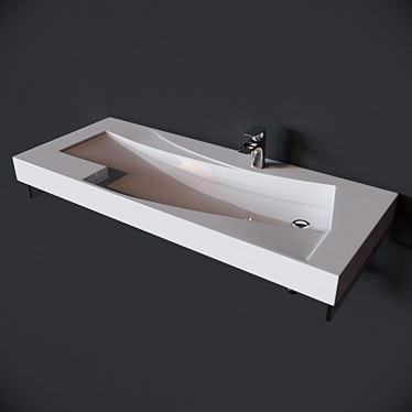 Sleek Modern Bathroom Sink 3D model image 1 